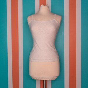 Loft White Flower Textured Camisole